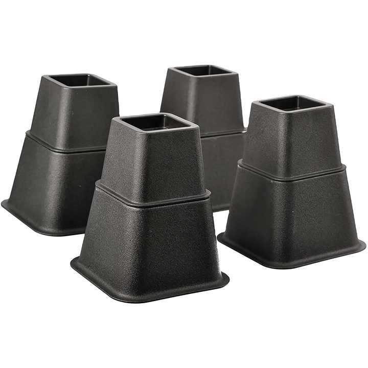 8-Piece Adjustable Bed Risers Heavy Duty Plastic Furniture Lifts Modern ...