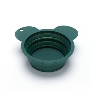 Ciotola di alimentazione per animali domestici portatile in <span class=keywords><strong>Silicone</strong></span> pieghevole con moschettone Bear Design Logo personalizzato - Product Image 1