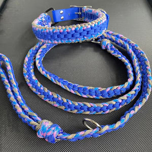 Ensemble collier et laisse pour chien paracorde de luxe avec logo personnalisé collier macramé en corde de nylon tressé à la main collier pour chien corde - Product Image 1
