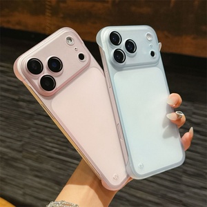 Hard Pc Magnetic Phone case for iphone 17 Pro Max Matte for iphone 17 Frameless Tpu Bumper with Glass <b>Lens</b> <b>Protector</b> case - Product Image 6