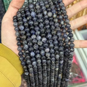 Perles de pierres précieuses naturelles rares en iolite bleu foncé, perles rondes lisses en lolite bleue pour la fabrication de bijoux, artisanat DIY 6mm 8mm 10mm - Product Image 6