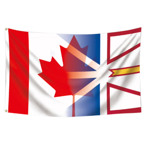 Bandera de Nueva Tierra Firmeña <span class=keywords><strong>y</strong></span> <span class=keywords><strong>Labrador</strong></span> de 3x5 pies, con rayas cosidas, para exteriores, de una sola cara, resistente, con ojales de latón de una sola cara. - Product Image 1