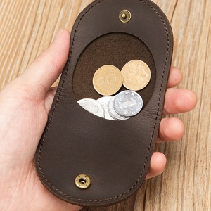 Boshiho Genuine Leather <b>Small</b> Handmade Vintage Genuine Leather Slim Mini Coin <b>Purse</b> Key Holder Wallet Bag - Product Image 6