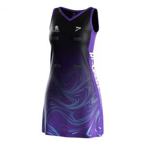 ชุดบอดี้สูทกระโปรงมินิสั้นสำหรับผู้หญิง ลายโลโก้แบบกำหนดเอง ผ้าซับเหงื่อแห้งเร็ว สีดำ สำหรับเล่นเทนนิส ฤดูร้อน ซักได้  สำหรับเล่นเน็ตบอล - Product Image 1