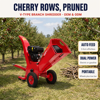 Broyeur de branches Kesen, moteur à essence Loncin 15HP 420cc, capacité 2T/H, 120mm, mobile sur remorque, facile à déplacer, pour jardin
