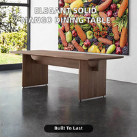 Table de salle à manger en bois massif, style ferme moderne, hauteur réglable, design convertible et extensible, bords incurvés doux, mobilier de maison
