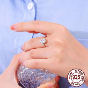 ウェディングウォータードロップ2CTキュービックジルコンストーンS925スターリングシルバーエタニティリング女性用婚約ジュエリープロミスフィンガーリング - Product Image 4