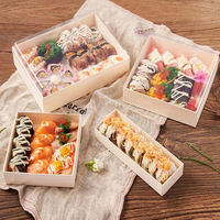 Boîte à sushi jetable à usage industriel, Zhejiang, épaisseur 0,5 mm, en pulpe de canne à sucre, PET, PP, plastique, compartiment double couche, boîte personnalisée
