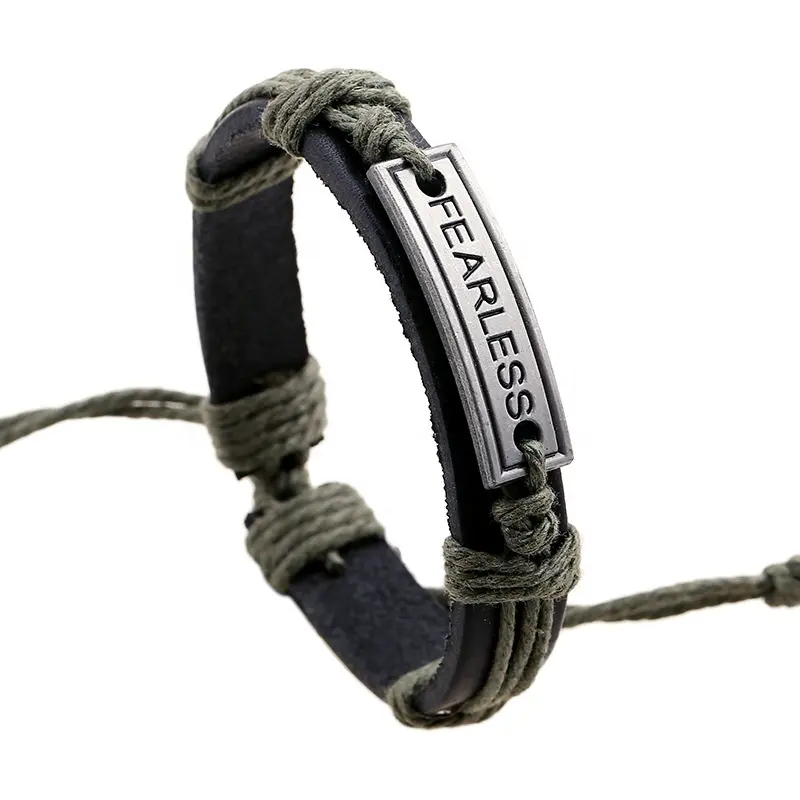 fearless cheap mens leather bracelet men jewelry