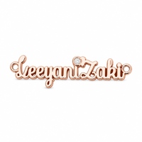 Plaque de logo en relief en alliage de zinc pour accessoires de mode, personnalisable avec trous à coudre, finition de surface personnalisée, collections ODM