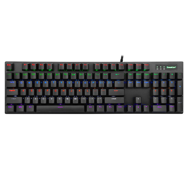 RGB Backlit 104 Keys USB Wired Gaming Mechanical Keyboard True Blue Switch for Desktop Application
