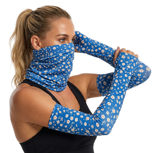 OEM Design Women Cooling Arm Sleeves Neck Gaiter Sun Protection Beach Golf Travel Combo Arm Sleeve Neck Tube Wholesale