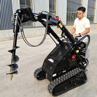 Penjualan Langsung Pabrik HUALITONG Mini Skid Steer Loader Berat 900kg dengan Bucket Sempit 820 mm