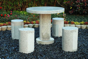 Juego <span class=keywords><strong>de</strong></span> Mesa y Sillas Redondas Elegantes al por Mayor, Mesa y Sillas <span class=keywords><strong>de</strong></span> Jardín <span class=keywords><strong>de</strong></span> Granito Ecológicas y Duraderas para Parque y Jardín - Product Image 2