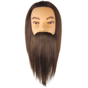 Tête de mannequin professionnelle pour barbier, <span class=keywords><strong>cheveux</strong></span> humains, pour hommes, formation en coiffure, perruque courte, coupe de <span class=keywords><strong>cheveux</strong></span>, barbe - Product Image 1