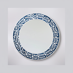 Marco de espejo de madera de diseño moderno hecho a mano con incrustaciones de hueso de 5mm de espesor para uso en pared hecho en La India - Product Image 1