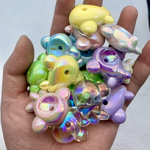 Perles en acrylique en forme d'avion, grande taille, plaquées, trou vertical, accessoires de bijoux DIY pour chaîne de téléphone, ornement de voiture - Product Image 2