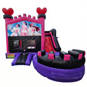 Château gonflable K-pop Demon Hunters avec toboggan, château de saut pour filles de couleur violette avec toboggan combiné - Product Image 3
