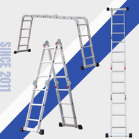 7 en 1 multi-usages en aluminium ménage pliant portable escabeau escalier de sécurité en aluminium