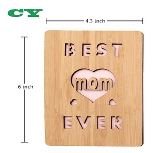 Miglior Mamma di Bambù di Legno biglietto di <span class=keywords><strong>Auguri</strong></span> Amore Felice Anniversario Carta Di <span class=keywords><strong>Compleanno</strong></span> Carta di Giorno della Madre - Product Image 3