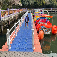 Système de pontons modulaires en HDPE avec charnières pour plateforme flottante de bateau