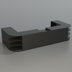 Comptoir de caisse en bois <span class=keywords><strong>KEWAY</strong></span>, comptoir de caisse en MDF mélaminé avec 3 serrures pour supermarché, magasin de détail - Product Image 3