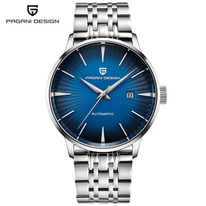 Montre mécanique automatique Pagani Design pour homme, cadran bleu, boîtier en acier inoxydable, bracelet en cuir, étanche 30M, PD-2770 - Product Image 4