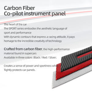 แผงคอนโซลกลาง แผงหน้าปัดด้านผู้โดยสาร สำหรับรถยนต์ออดี้ เอ3 8วาย เอส3 ปี 2021-2025  ลายคาร์บอนไฟเบอร์ สติ๊กเกอร์ตกแต่งภายในรถยนต์ - Product Image 5