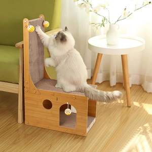 Modern <b>Cat</b> <b>Scratcher</b> Board L-shaped Vertical <b>Cat</b> <b>Scratcher</b> for Wall and Couch Protection with 4 Ball Toys for Indoor <b>Cats</b> - Product Image 2