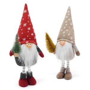 Đồ trang trí Giáng sinh thủ công: Tượng ông già Noel, chú lùn, người tí hon Scandinavia, bông len dệt kim hình bông tuyết đỏ, búp bê nhồi bông, đồ chơi nhồi bông hình người tí hon - Product Image 1