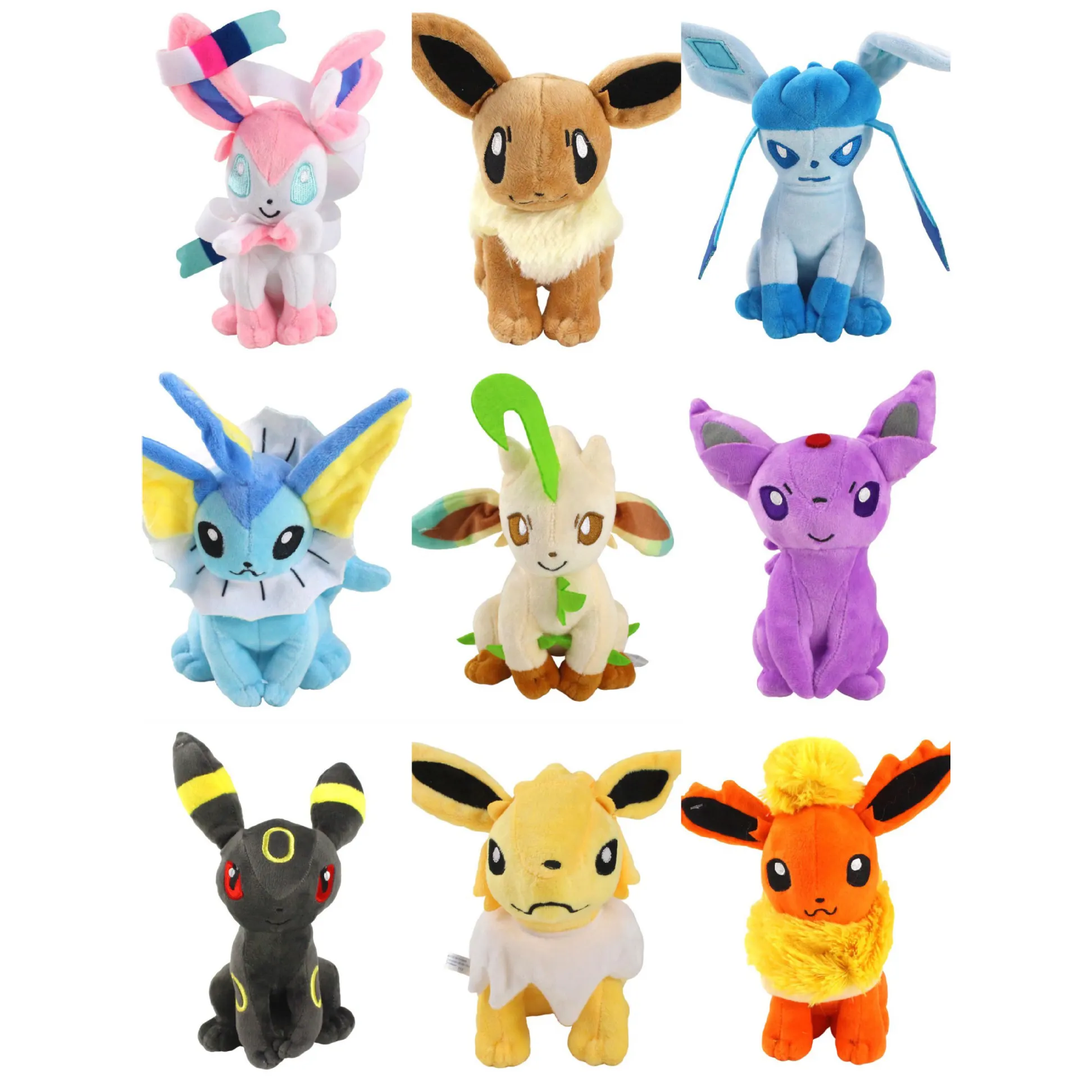 Koleksi Mainan Mewah Pokemon Kawaii Duduk Eevee Ditto Mewah Berkualitas Tinggi Boneka Mainan Hewan untuk Hadiah Anak-anak