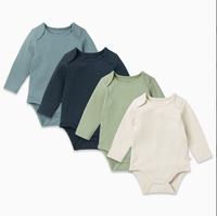 2024 Neues Design Bambus individueller Kleinkind-Kind-Gestrickter Neugeborenen-Strampler Babykörperanzug