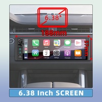Radio para Auto Flysonic FYDZ Single DIN de 6.38'' con Pantalla Táctil, CarPlay y Android Auto, Mirror Link, USB, FM, Universal