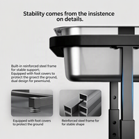 Gamelle surélevée pour grand chien, hauteur réglable, durable, anti-fuite, antidérapante, écologique, en acier inoxydable, étanche