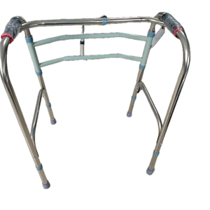 Déambulateur à roulettes en acier inoxydable à double pliage avec poignée en éponge pour seniors et personnes handicapées, pliable, Classe I - Product Image 4