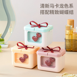 Lipstick Storage Box With Dust Cover Small Portable Desktop Organizer For Cosmetics Lip Gloss <b>Nail</b> Polish Pink Yellow Blue - Product Image 2