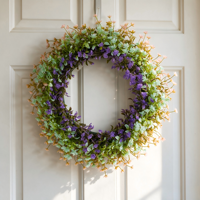 Offre Spéciale : Décoration Murale Florale Artificielle Moderne Faite à la Main en Plastique de Haute Qualité, Petites Fleurs Colorées pour Porte, Décoration Intérieure Printanière
