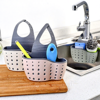 Support de rangement pour évier de cuisine, panier pour éponge, support suspendu, sangle réglable, support pour robinet, rangement pour évier