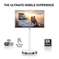 Téléviseur intelligent Android 22-32 pouces Full HD LCD avec écran tactile, portable, sur roulettes, batterie intégrée pour l'éducation et les entreprises
