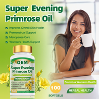 OEM Super huile d'onagre 1300mg Gélules pour la santé des femmes-Équilibre hormonal, SPM et soutien de la peau-Marque privée