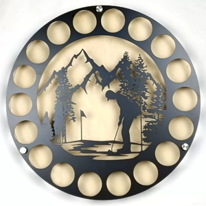 Support de rangement pour balles de golf avec porte-tee, étui de présentation sportif élégant pour équipement de golf en bois, idéal pour la vente au détail et les terrains de golf - Product Image 1