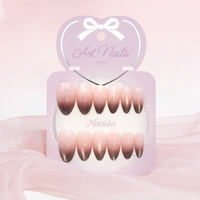 Faux ongles de luxe en gros, effet œil de chat, pailletés, ombrés, forme amande, en ABS acrylique, couvrance totale, pré-conçus, pour doigts