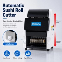 Trancheuse à rouleaux de sushi haute vitesse jusqu'à 720 feuilles par heure, en acier inoxydable, électrique 120W, compacte 390x580x500mm pour bar à sushi