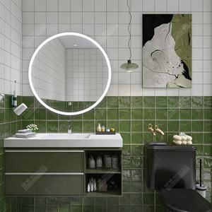 Azulejo Moderno para Baño, Revestimiento de Pared para Ducha, 120x120 mm, Hecho a Mano, Superficie Ondulada, <span class=keywords><strong>Porcelana</strong></span> Esmaltada, Verde Brillante, Azulejo Cuadrado Pequeño - Product Image 4