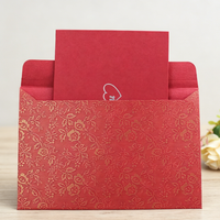 Tarjeta de Amor Romántica 3D de Alta Gama con Sobre Floral Rojo, Papel Artístico, Tamaño Personalizado para el Día de San Valentín, Aniversarios, Cumpleaños