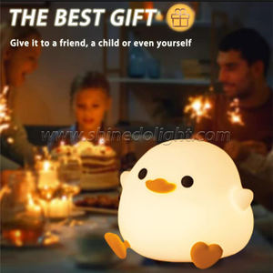 Pato Nightlights Led luz de noche <span class=keywords><strong>patito</strong></span> lámpara recargable USB dibujos animados silicona niños chico dormitorio decoración regalo de cumpleaños - Product Image 6