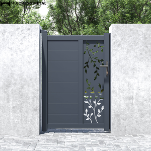 Porte latérale simple en aluminium découpée au laser, design moderne et personnalisable, pour villas, porte piétonne principale en alliage d'aluminium - Product Image 4