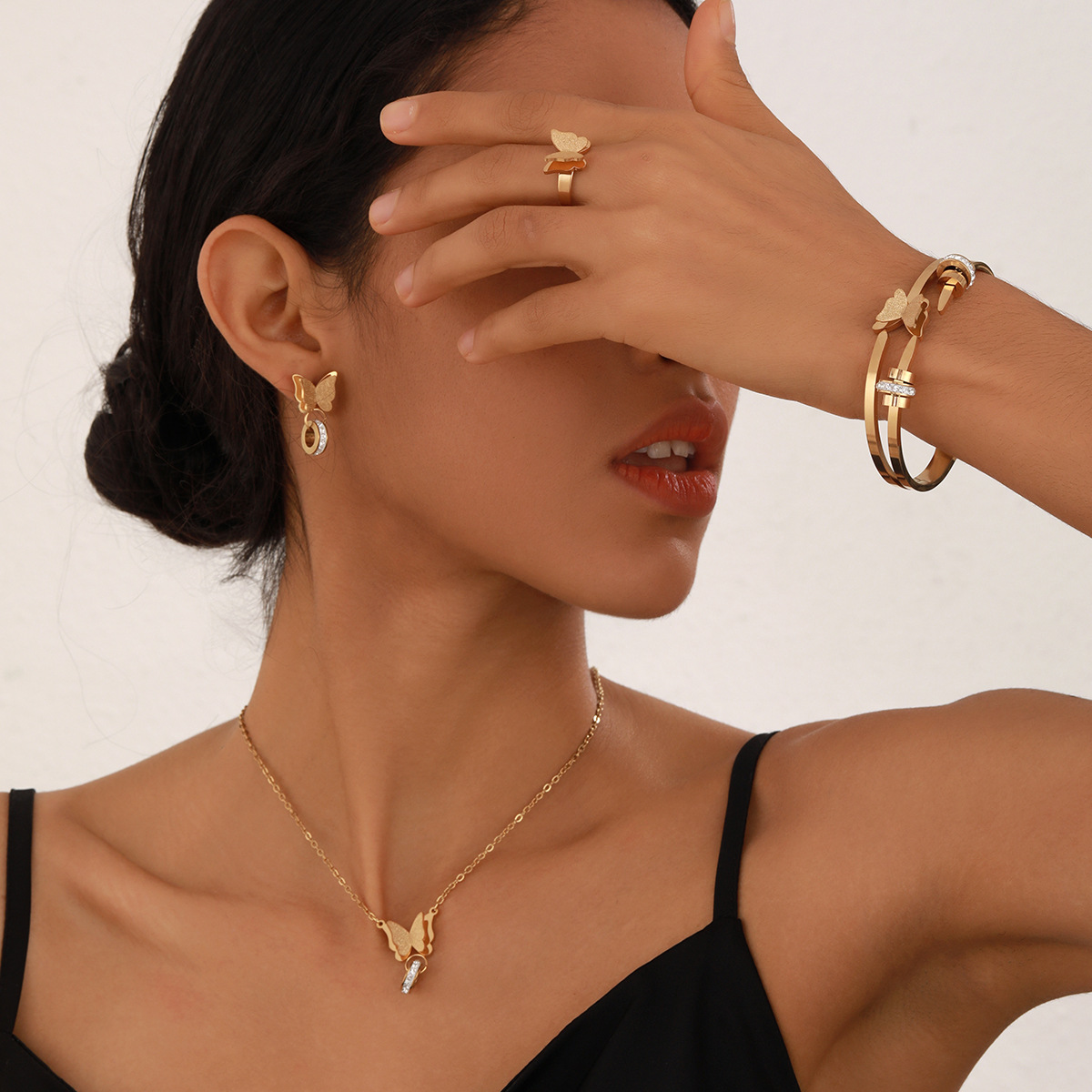 jewelry sets silver stainless steel