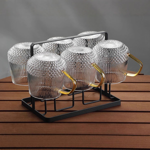 Juego de jarras de agua de vidrio con asa, resistentes al calor, de gran capacidad, para servir bebidas en el hogar. - Product Image 3