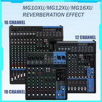 Console de mixage numérique compacte MG16XU, 16 entrées, sortie XLR, alimentation fantôme 48V pour l'enregistrement vocal et d'instruments